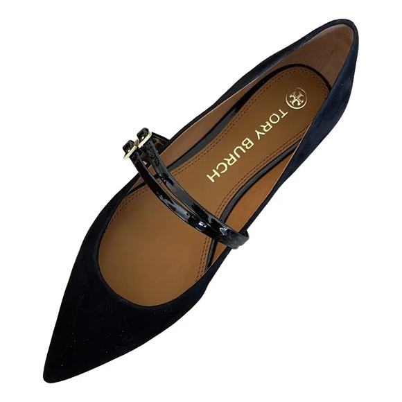 Tory Burch Black Suede Flats, Size 6.5 NWTS - Picture 3 of 5
